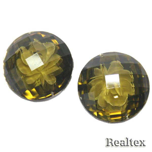 Стразы пластиковые пришивные AB-1 средние цв.хаки 