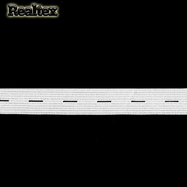 Резинка вязаная Realtex перфорированная 20мм цв.белый 