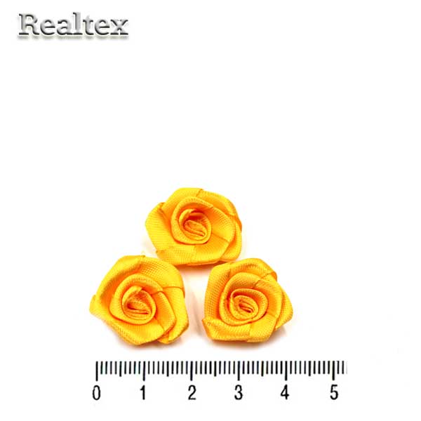 Розочки пришивные атласные Реалтекс R-3 цв.желтый