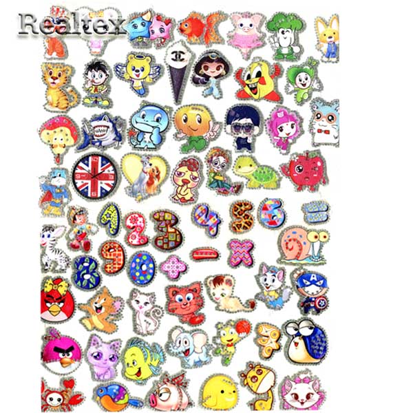 Термоаппликации-стразы детские №12 на листе 33*42см (64шт)