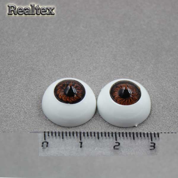 Глазки кукольные круглые для игрушек R 15мм цв.коричневый