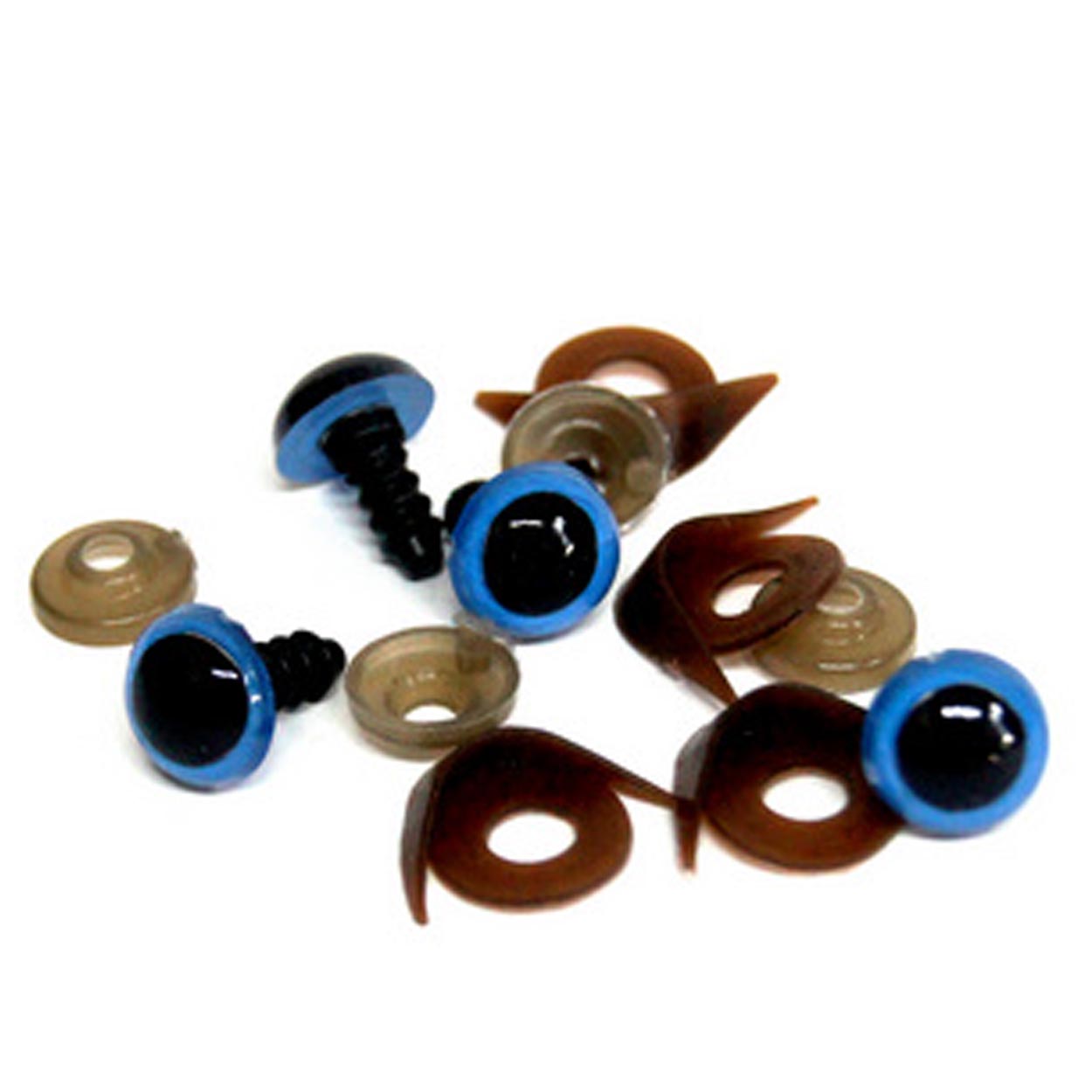 Глазки пластиковые с фиксатором + веко одностороннее №7 26560 цв.голубой