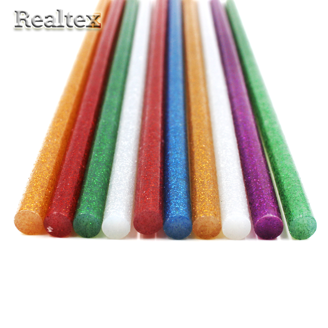 Клей 7мм с глиттером для малого клеевого пистолета (10шт) цв.№2 ассорти 