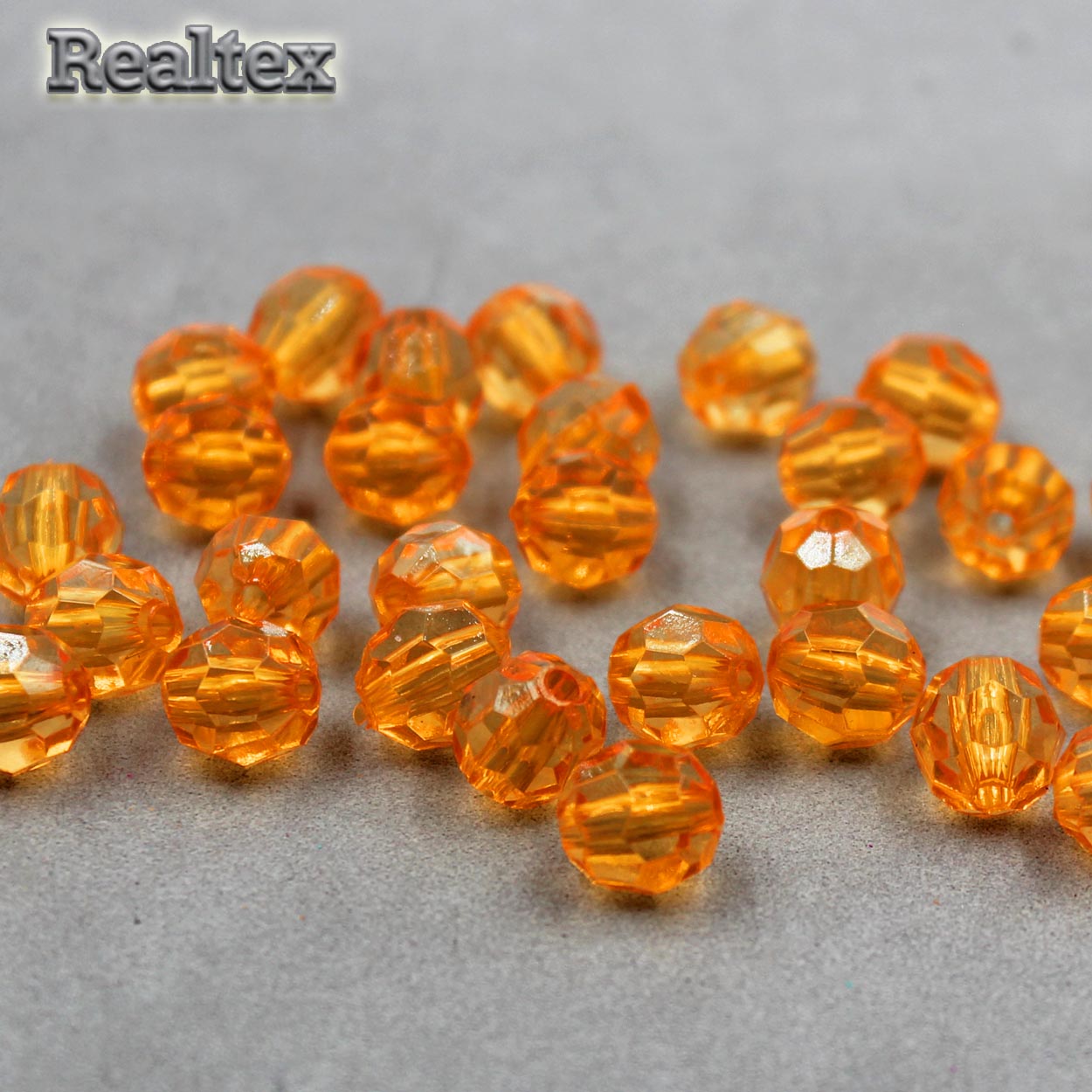 Бусины акриловые 3241 10мм (100гр) цв.22 оранжевый