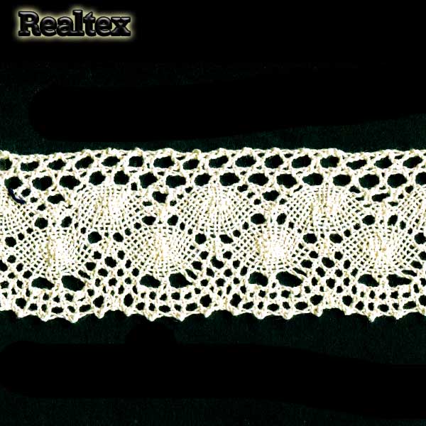 Кружево вязаное  61мм 61.01.058 (25м) цв.04 лён