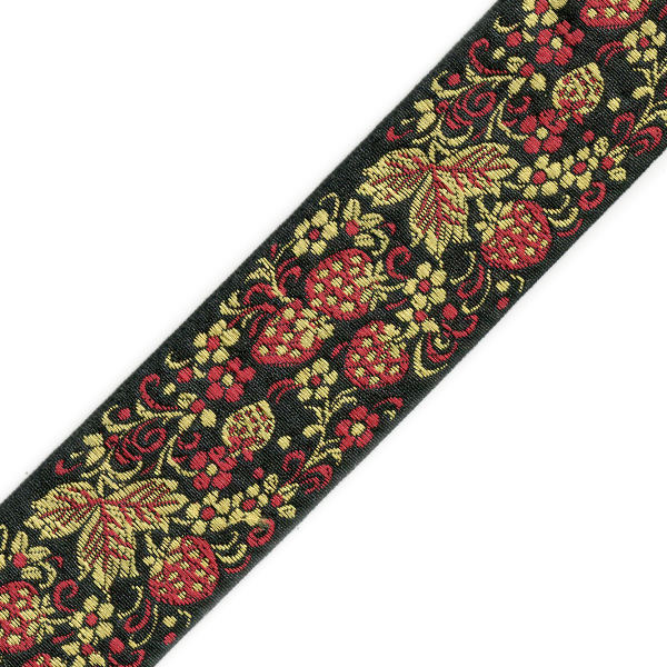 Тесьма жакардовая 50мм с3379г17 рис.9540 (25м) цв.черный/красный