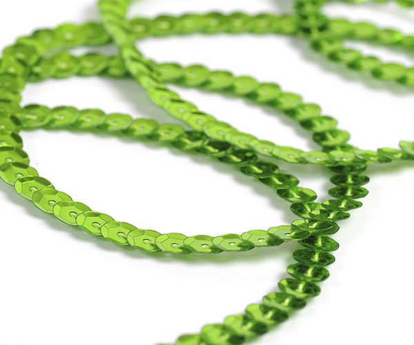 Пайетки на нитях плоские TBY-FLKU06-SB 6мм цв.10 салатовый