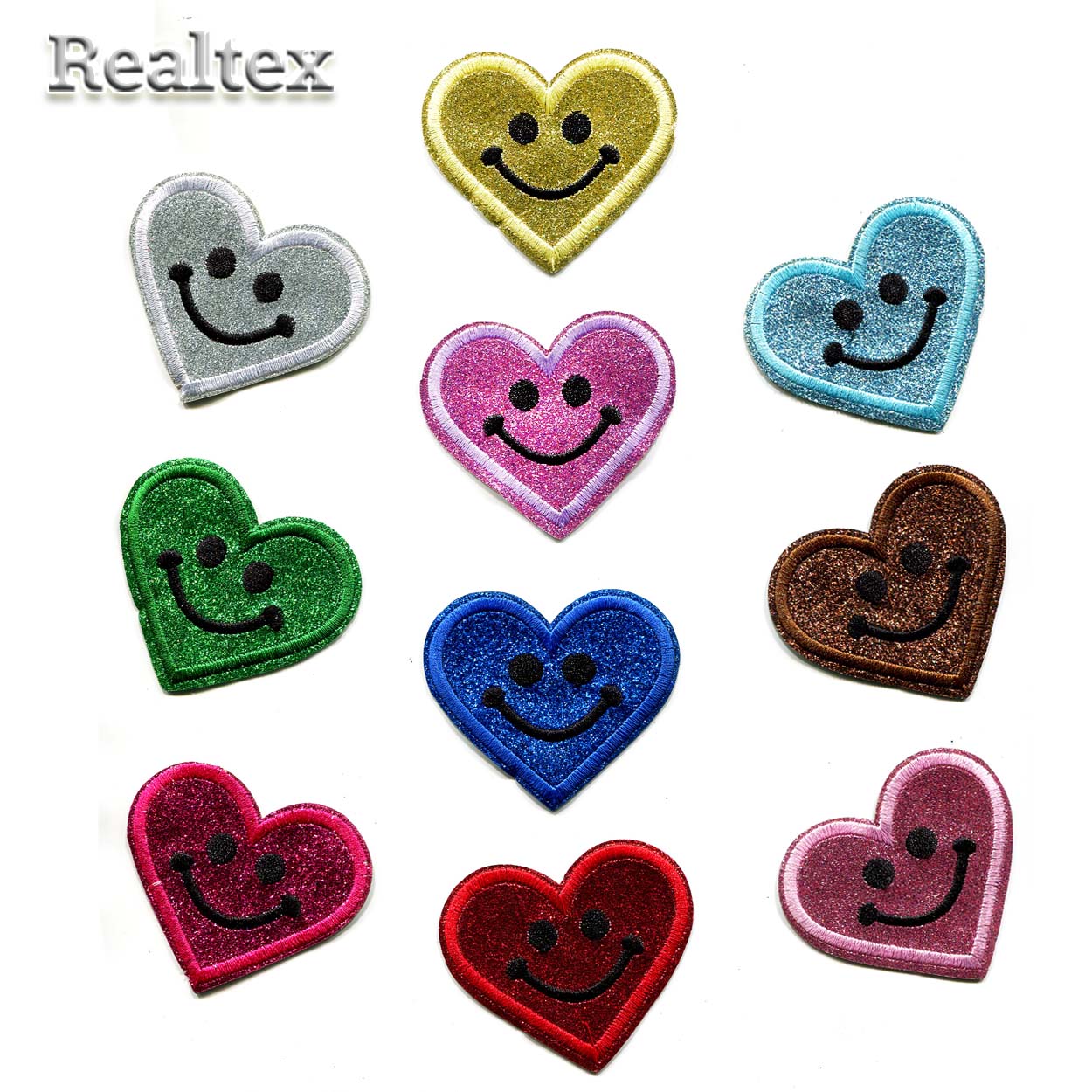 Термоаппликации детские RS 4740 "Сердце" с глиттером цв.ассорти