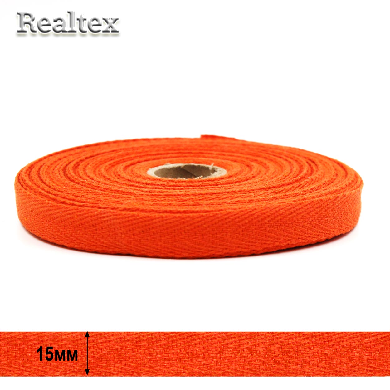 Тесьма киперная 15мм 3863 (25м) цв.26 оранжевый 