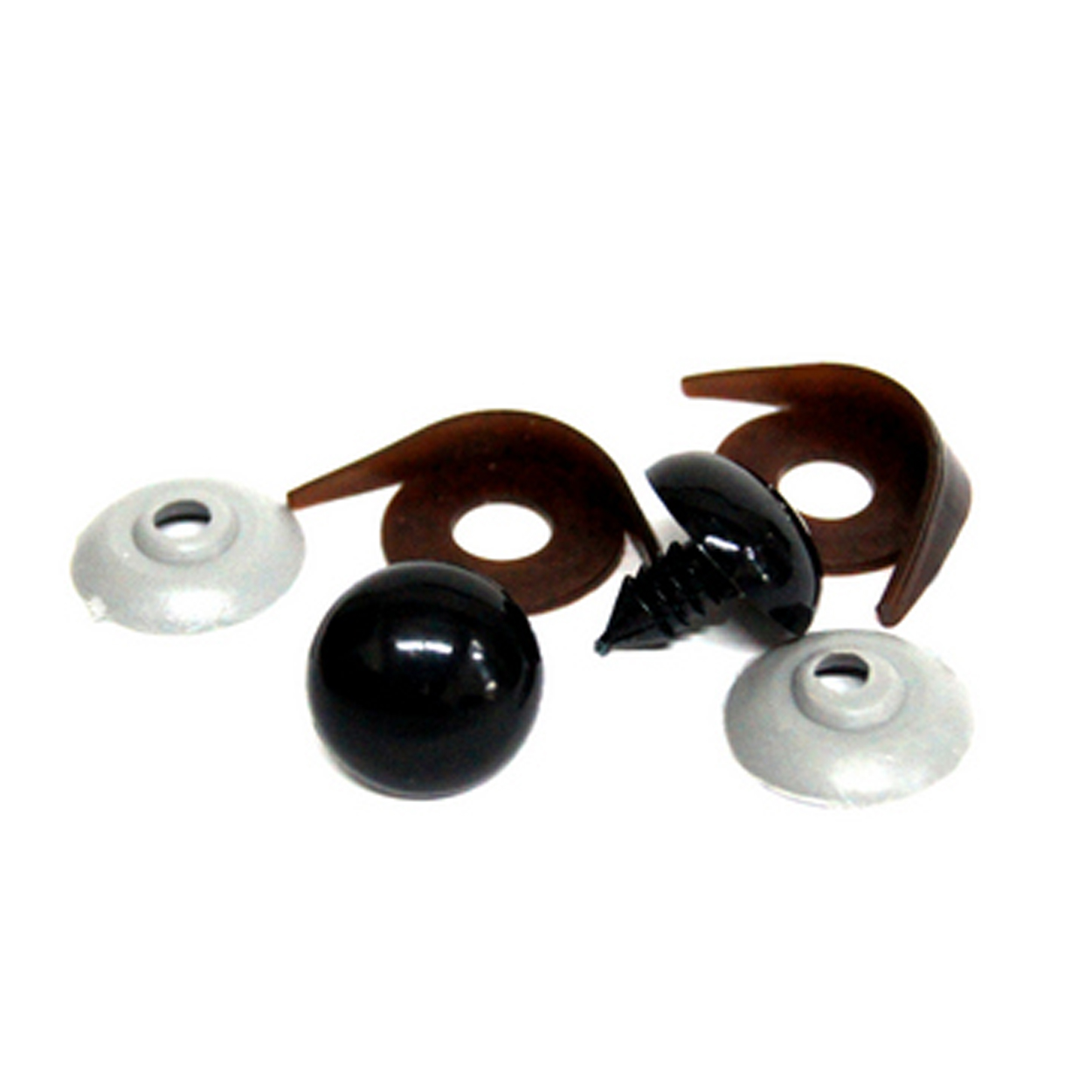 Глазки пластиковые с фиксатором + веко одностороннее №12 26574 цв.чёрный