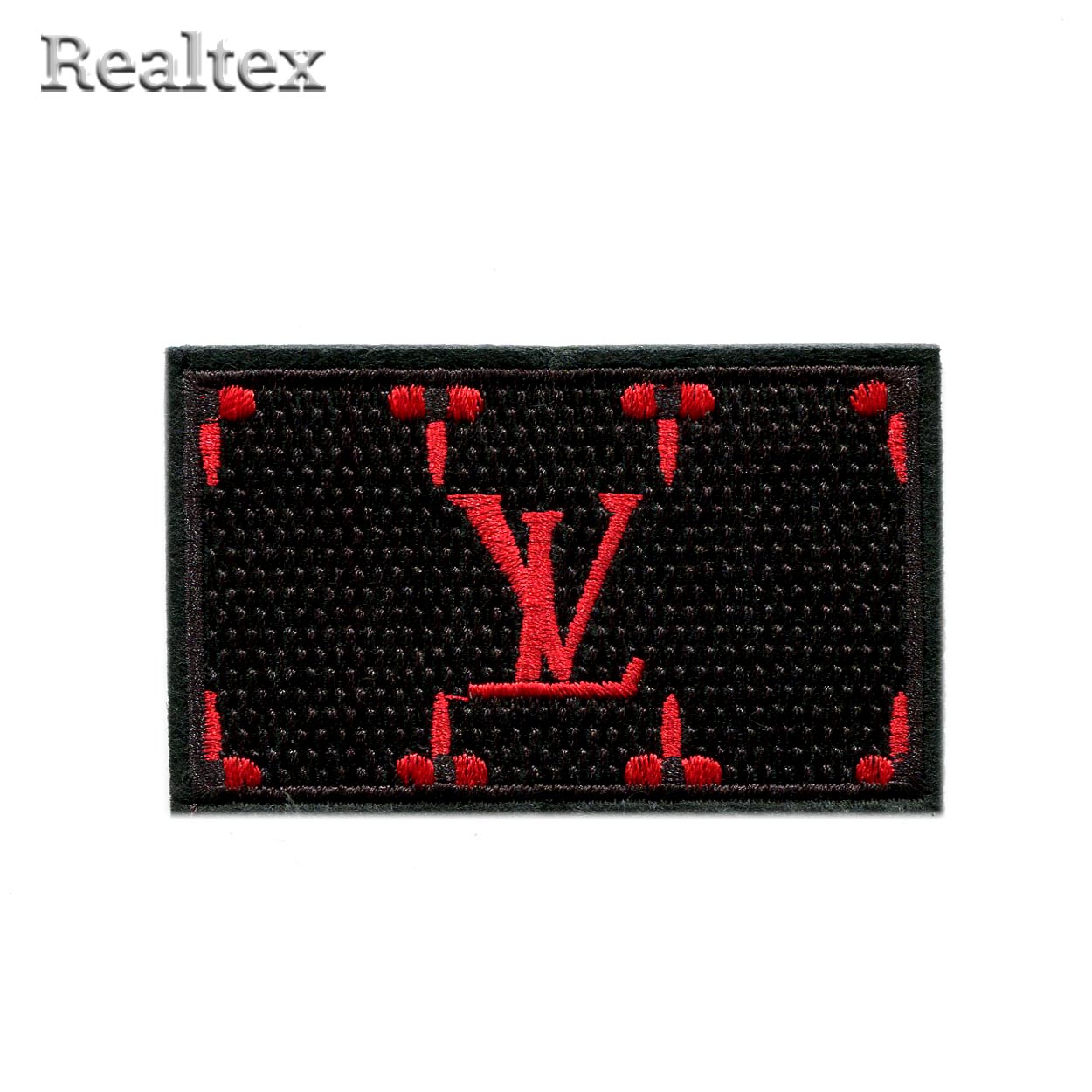  Термоаппликации Realtex № 7 "LV" цв.черный/красный