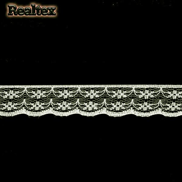 Кружево капроновое  20мм TBY 1663 (27,4м) цв.02 молочный