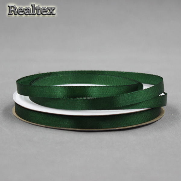 Лента атласная 6мм Realtex (27,4м) цв.165 т.зеленый