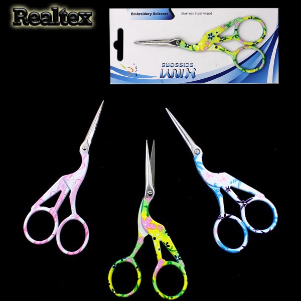 Ножницы Realtex XINYI "цапельки" 110мм (цветные)
