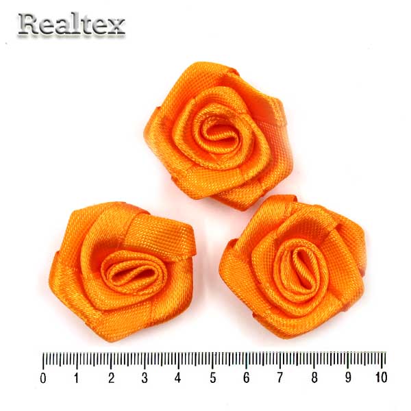 Розочки пришивные атласные Реалтекс R-5 цв.оранжевый