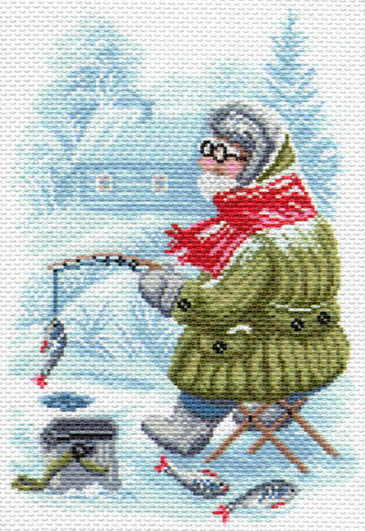 Рисунок на канве МП №1673 "Рыбак" 28х37см