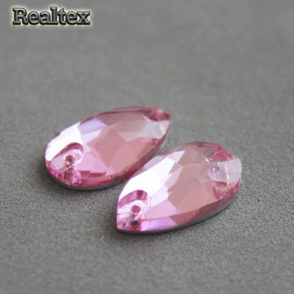 Стразы пришивные стекло капля 10,5*18мм Realtex цв.08 Rose