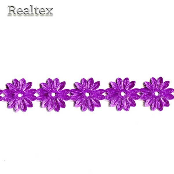 Тесьма  Realtex 25мм 5-4 "Ромашка" на бобине цв.фиолетовый