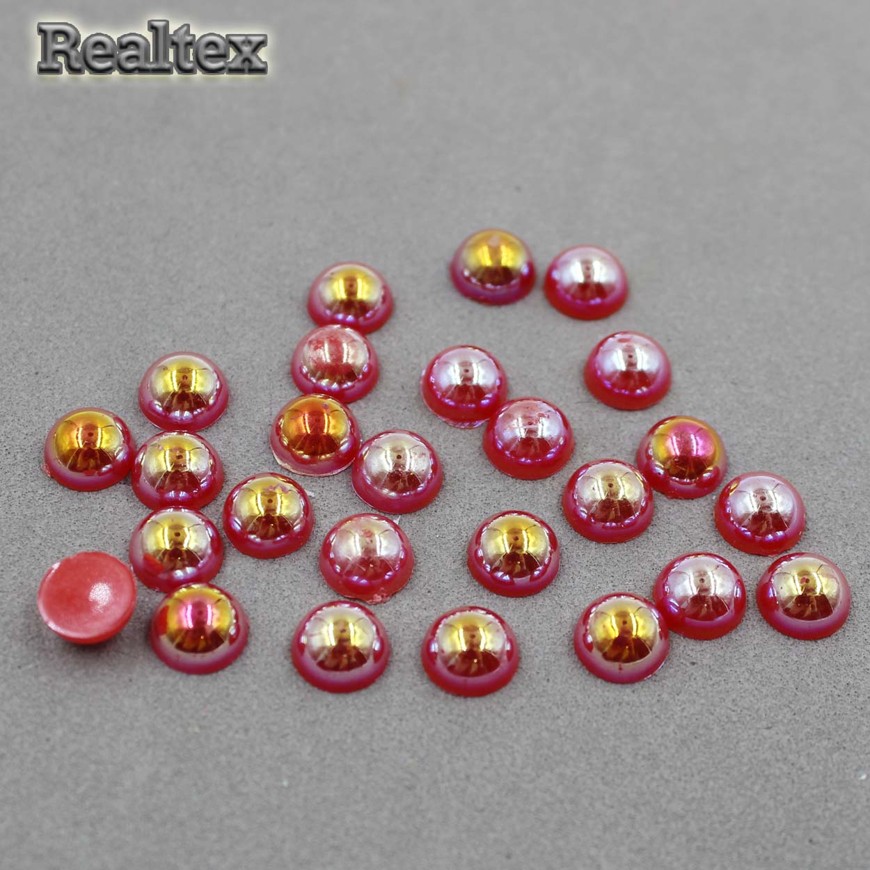 Полу-бусы Realtex 10мм (250гр) цв.АВ красный 