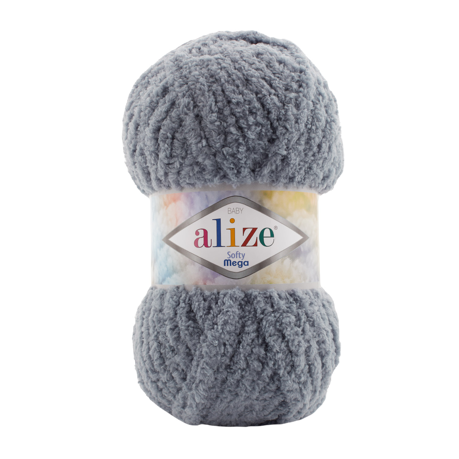 Пряжа Alize "Softy Mega" (100гр) цв.119 серое небо