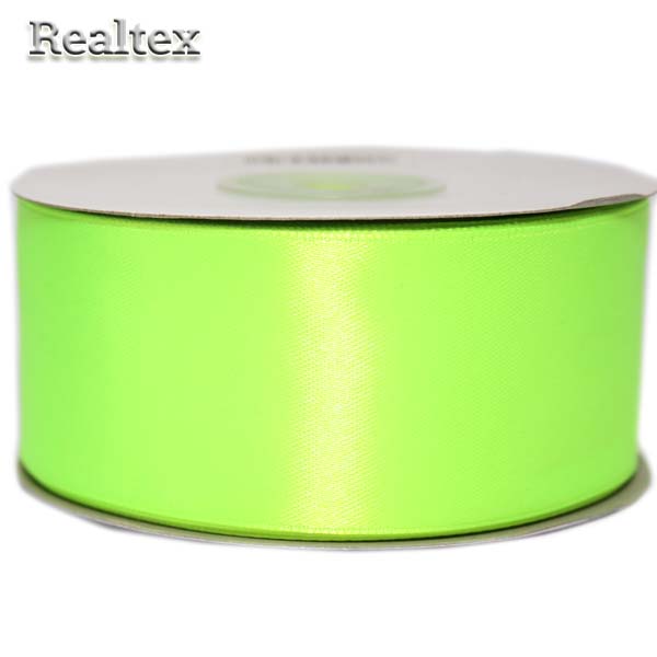 Лента атласная 38мм Realtex (32.9м) цв.057 яр.салатовый неон