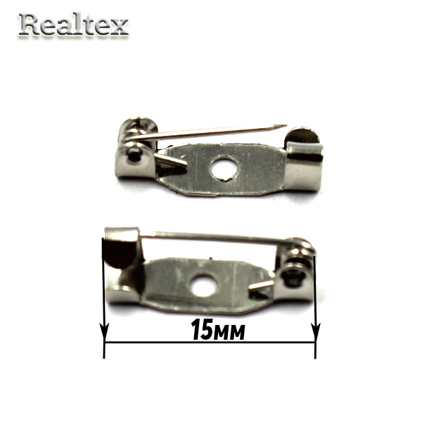 Заготовка для броши Реалтекс прямоугольная 15мм цв.никель