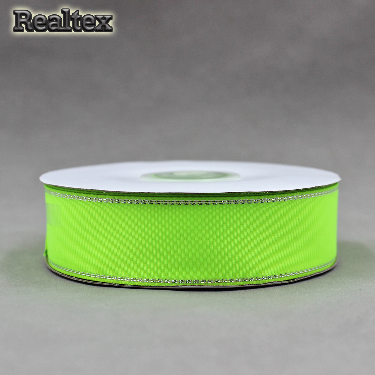 Лента репсовая 25мм RS (22.8м) цв.111 мятный/серебро