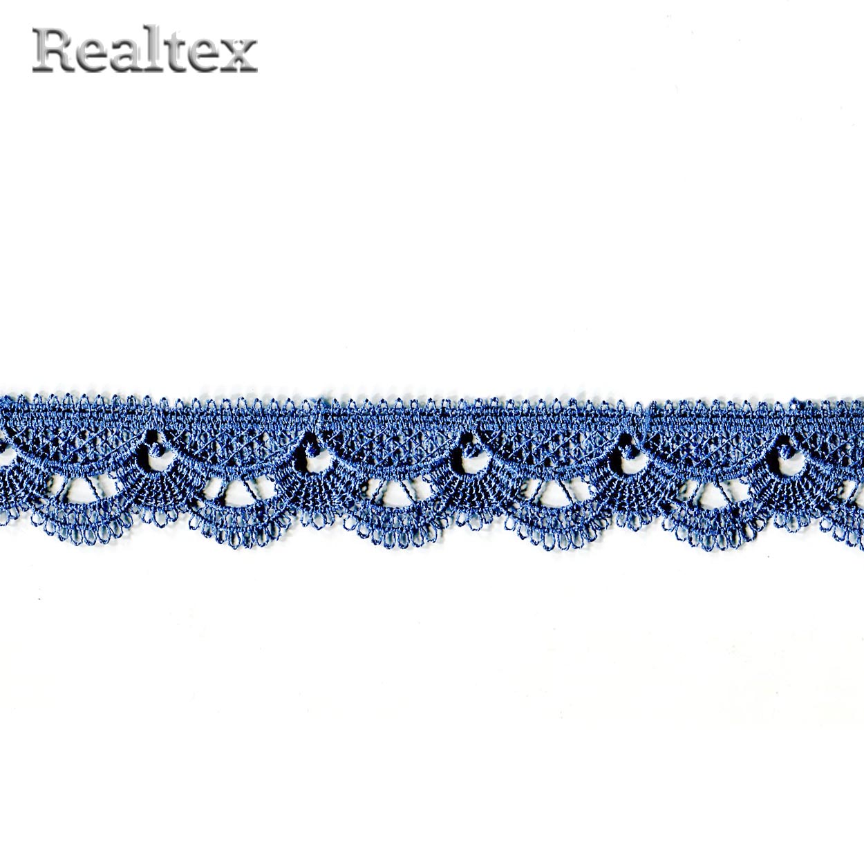 Кружево  гипюр  Realtex  25мм Z-3597 (13,7м) цв.668 джинсовый