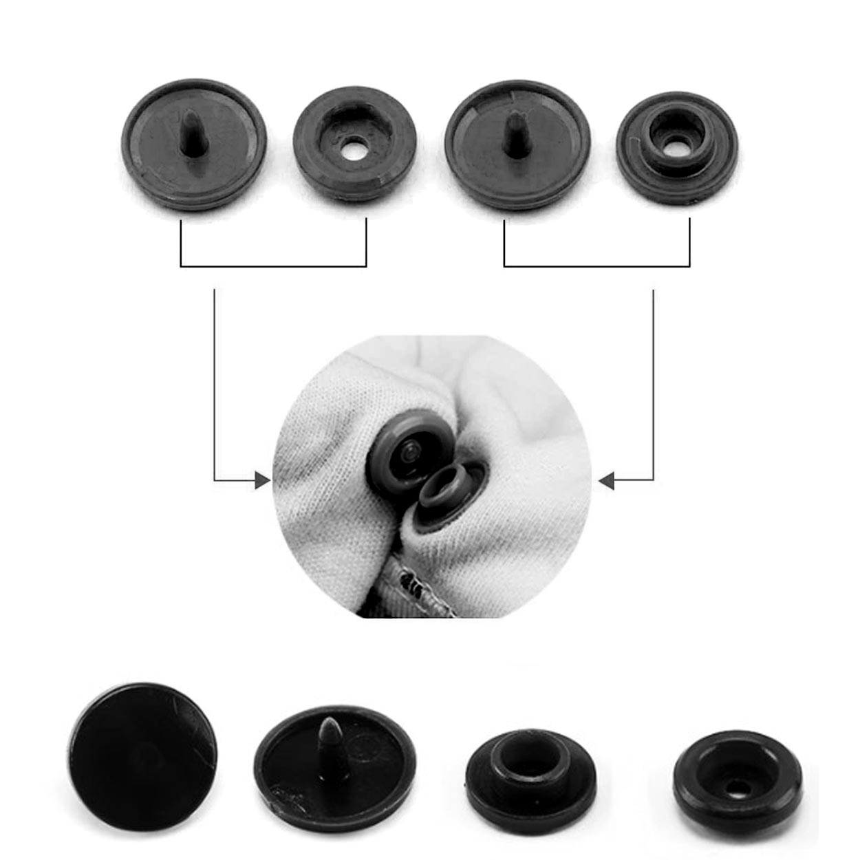 Кнопка рубашечная POM-10 пластик 10мм (100шт) цв.002 чёрный
