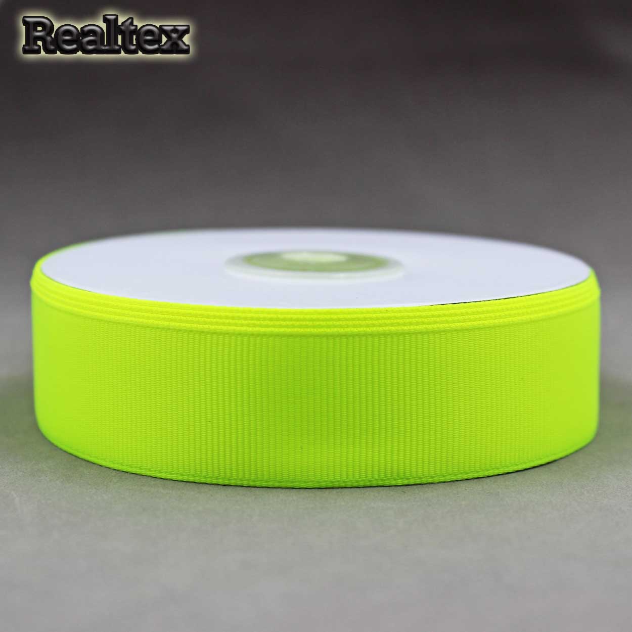 Лента репсовая 25мм RS (27,4м) цв.099 жёлтый неон