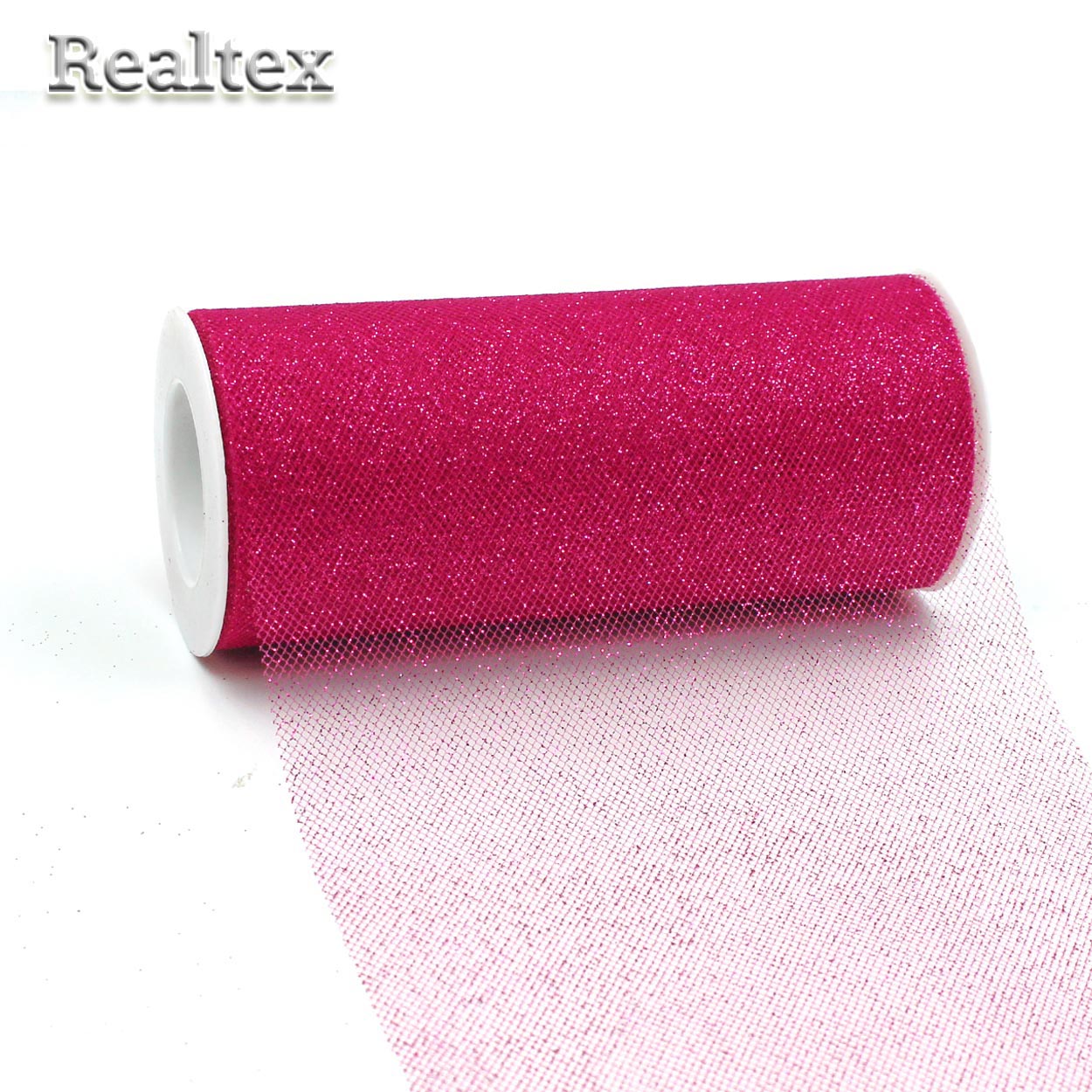 Фатин с глиттером средней жесткости RS ш.150мм цв.25 темно-розовый