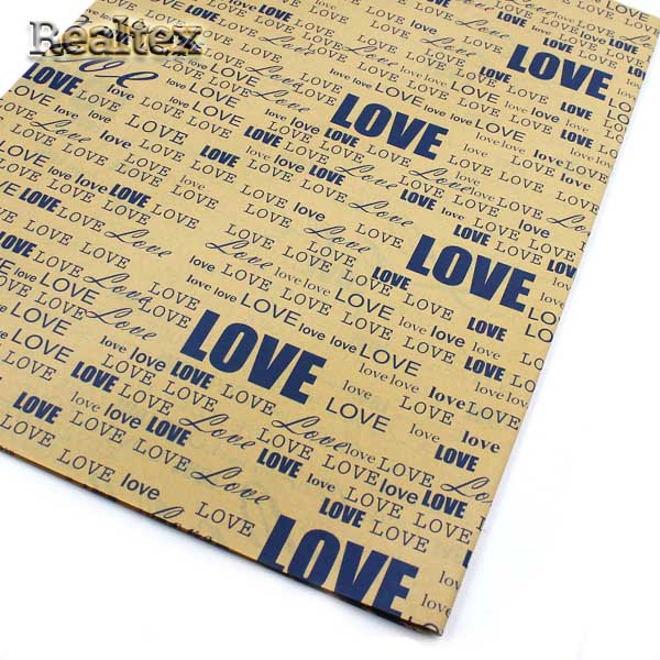 Бумага декоративная  Реалтекс R-12 газетная "Love" (10шт) цв.синий
