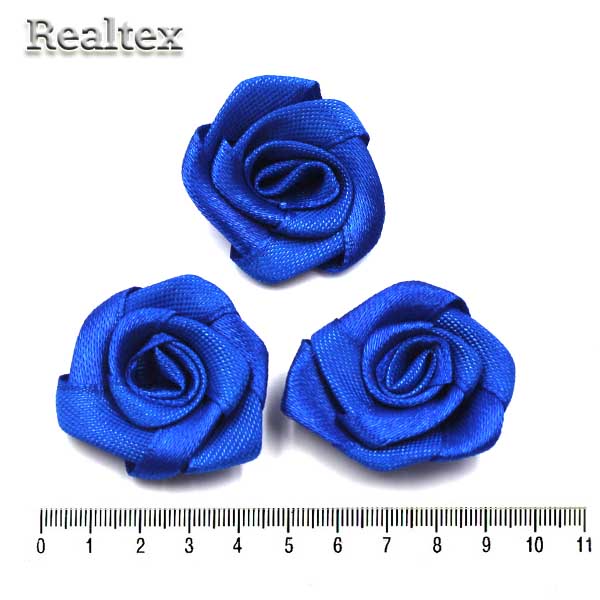 Розочки пришивные атласные Realtex R-5 цв.электрик