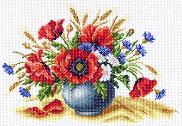 Рисунок на канве МП №1560 "Полевое соцветие" 37х49см