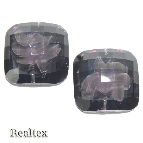 Стразы пластиковые пришивные AB-3 большие цв.т.серый 