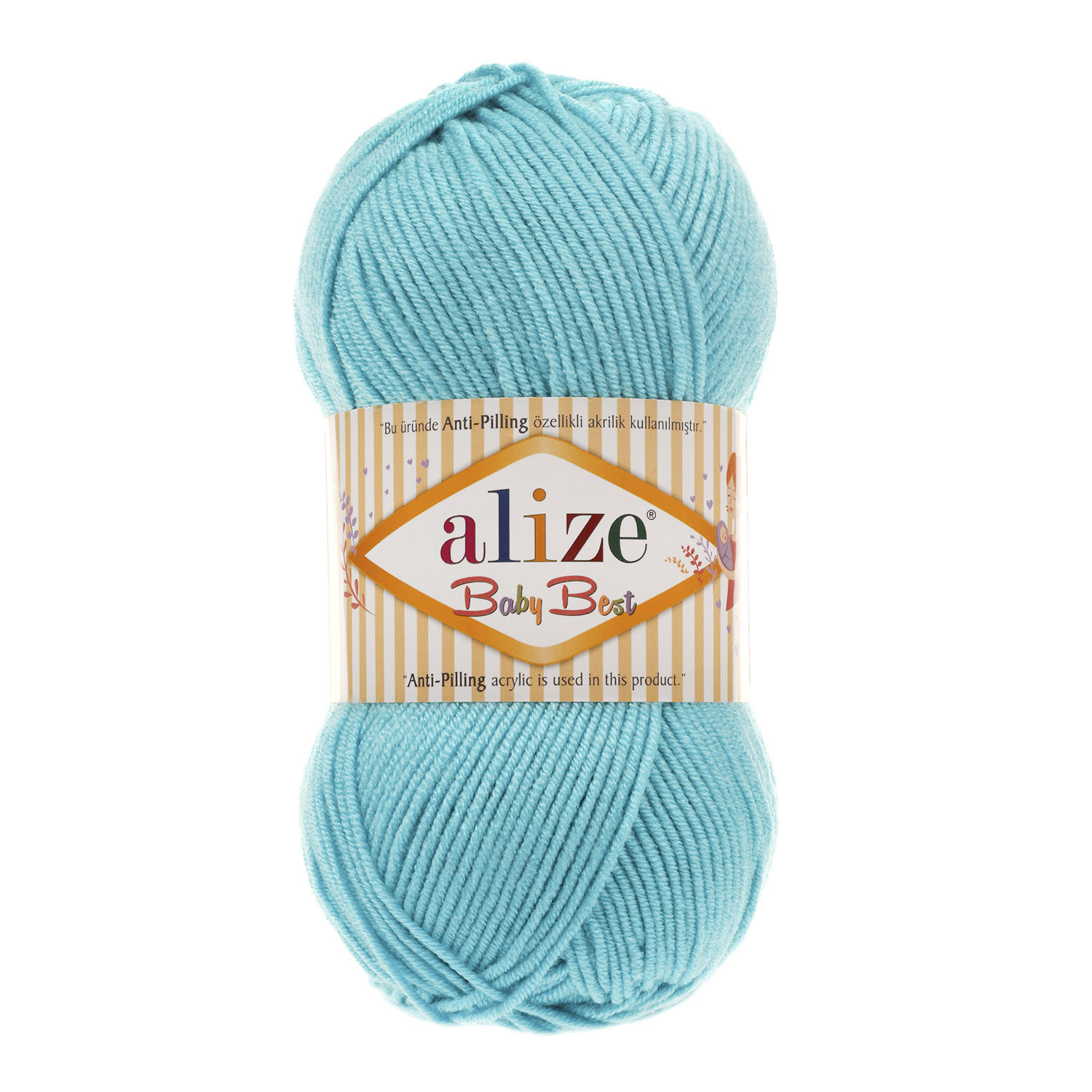 Пряжа Alize "Baby Best" (100гр) цв.287 св.бирюзовый