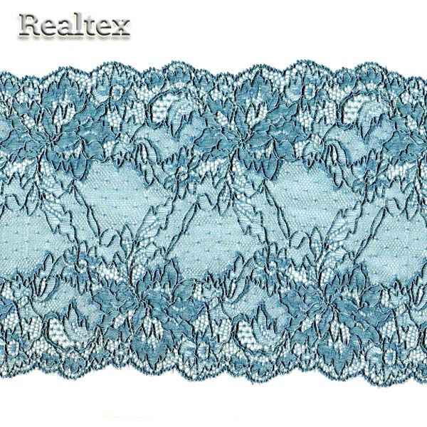 Кружево стрейч 165мм E133 0385800 цв.гр.бирюза