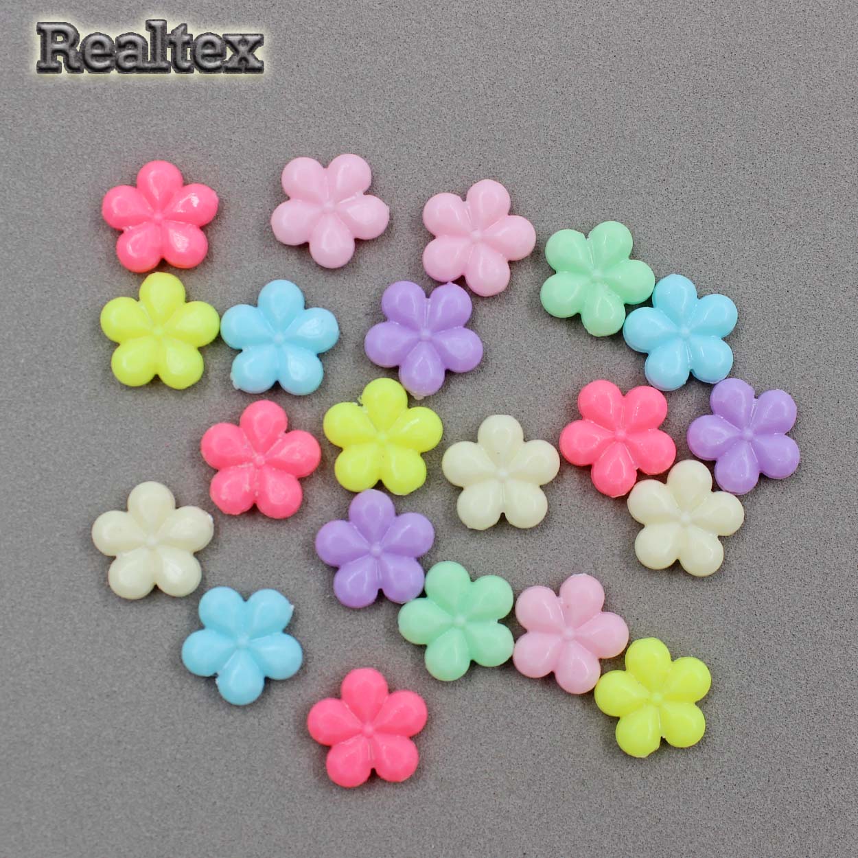 Бусины пластик Реалтекс Цветок (500гр) цв.mix