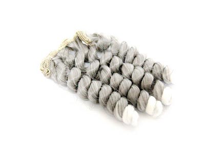 Трессы "Элит" кудри двухцветные д.38см ш.100см 26429 №38 для кукол цв.171T/1001 серый/белый