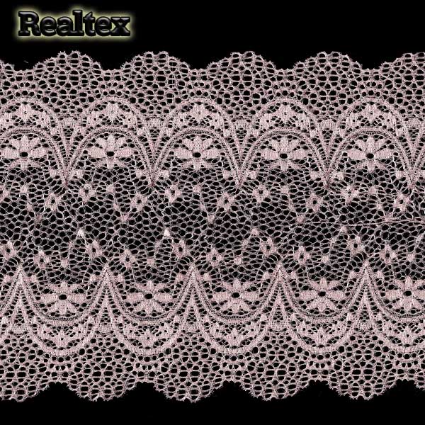 Кружево стрейч 220мм TBY 8013 цв.168 серебристый пион