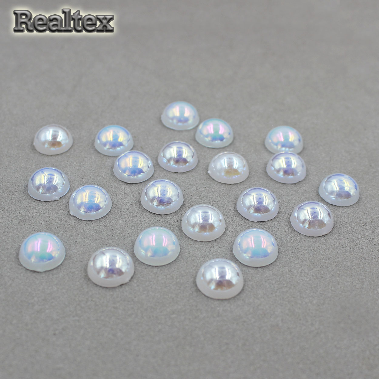 Полу-бусы Realtex 10мм (500гр) цв.АВ белый 