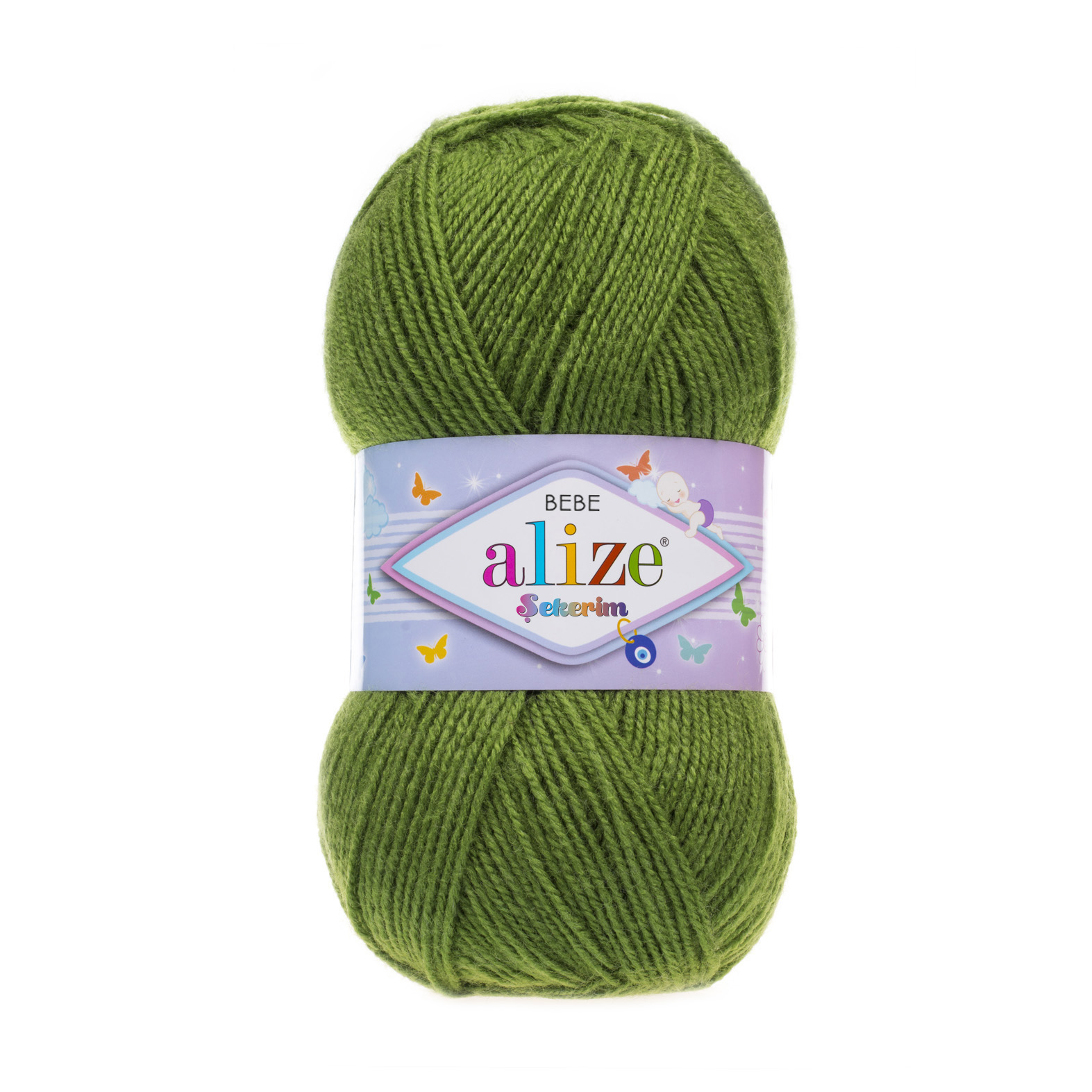 Пряжа Alize "Sekerim Bebe" (100гр) цв.210 зелёный