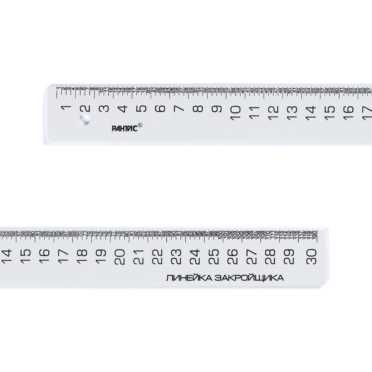  Линейка закройщика Л3 30см пластик цв.белый