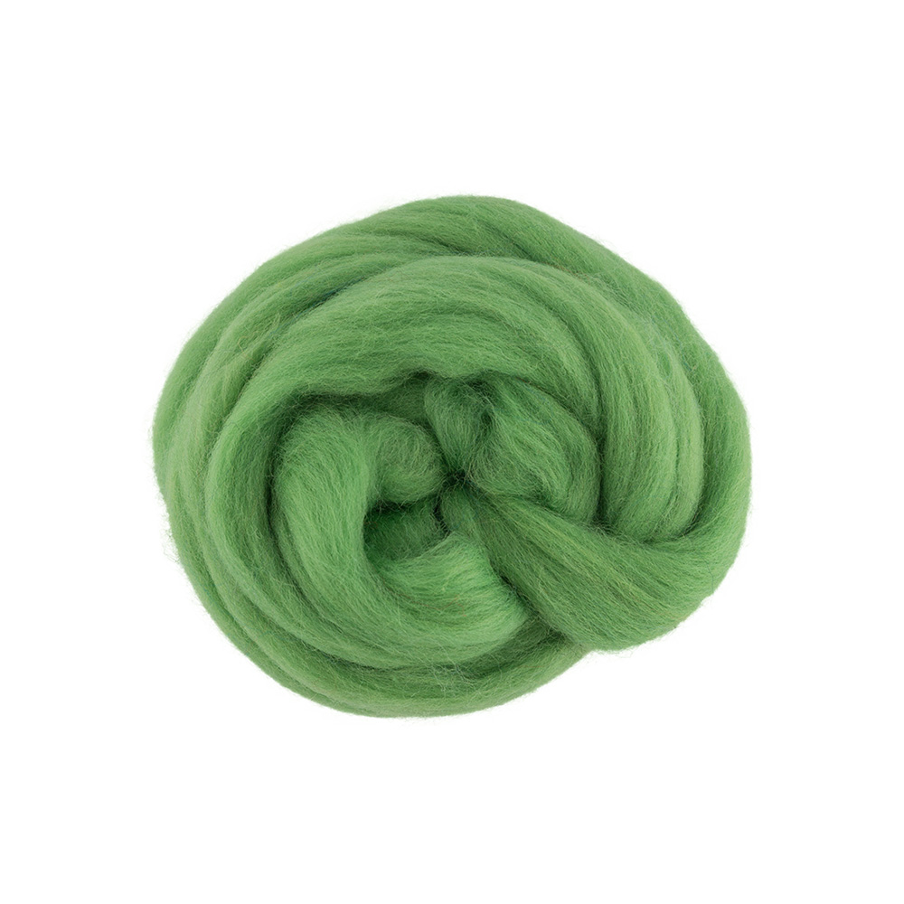 Шерсть для валяния TFS-050 полутонкая (50гр) цв.0582 зелёное яблоко
