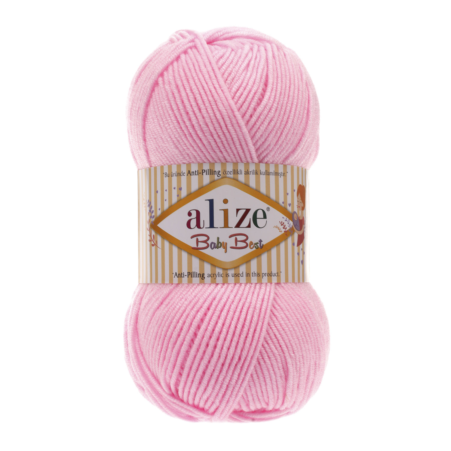 Пряжа Alize "Baby Best" (100гр) цв.191 светло-розовый