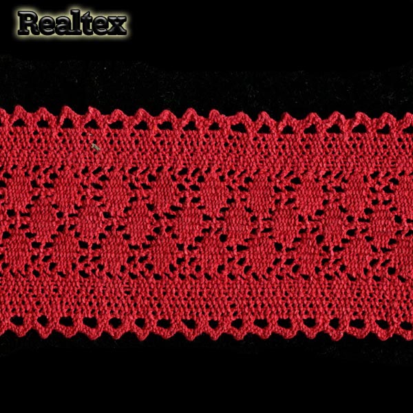 Кружево вязаное  85мм 85.01.121 (25м) цв.16 красный