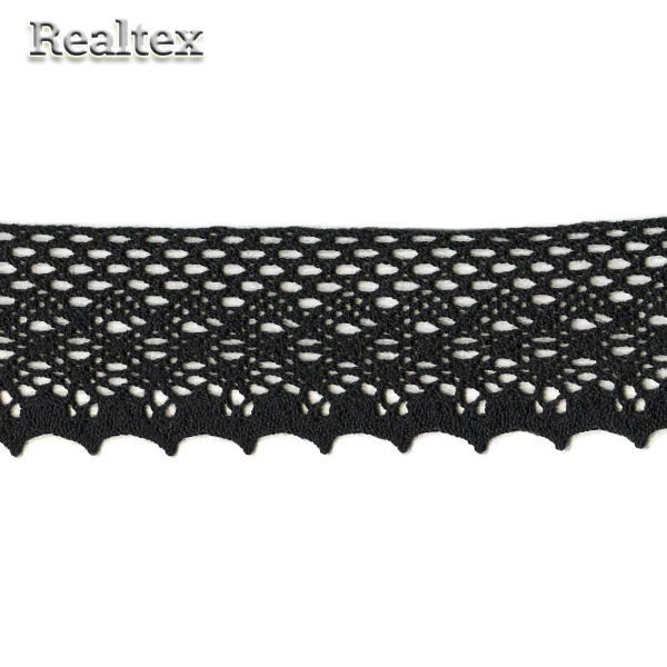 Кружево вязаное  55мм 55.01.180 цв.26 черный