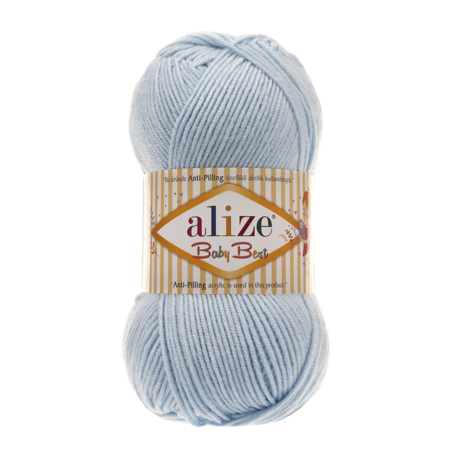 Пряжа Alize "Baby Best" (100гр) цв.183 светло-голубой