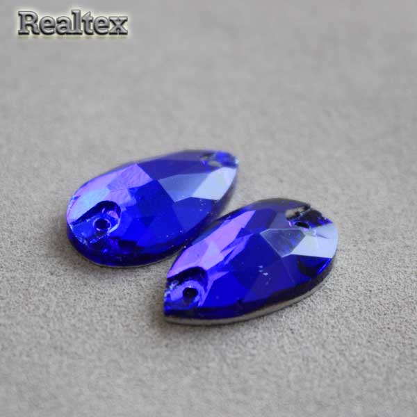 Стразы пришивные стекло капля 10,5*18мм Реалтекс цв.11 Cobalt