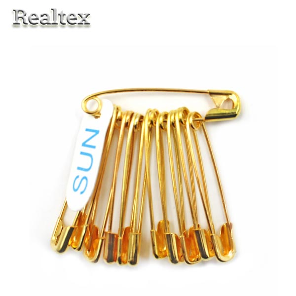 Булавки английские "Realtex" SUN №3 45мм цв.золото 